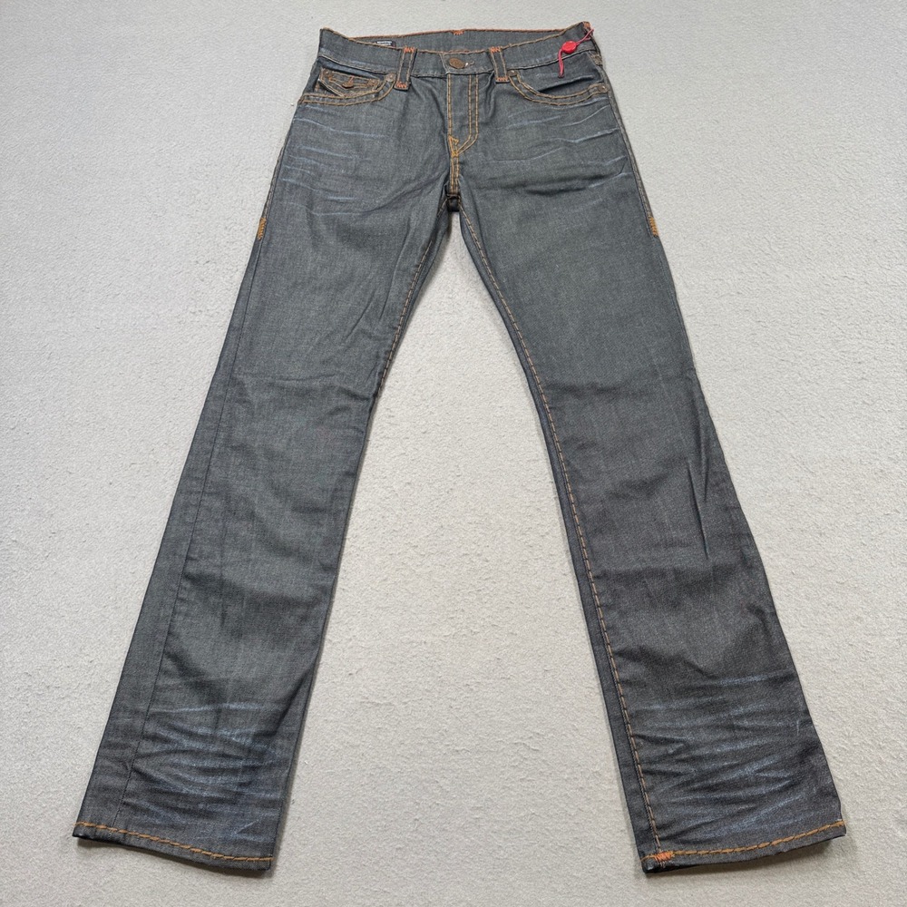 True Religion Ricky Jeans Men's 31 Blue Dark Wash Relaxed Straight Authentic USA